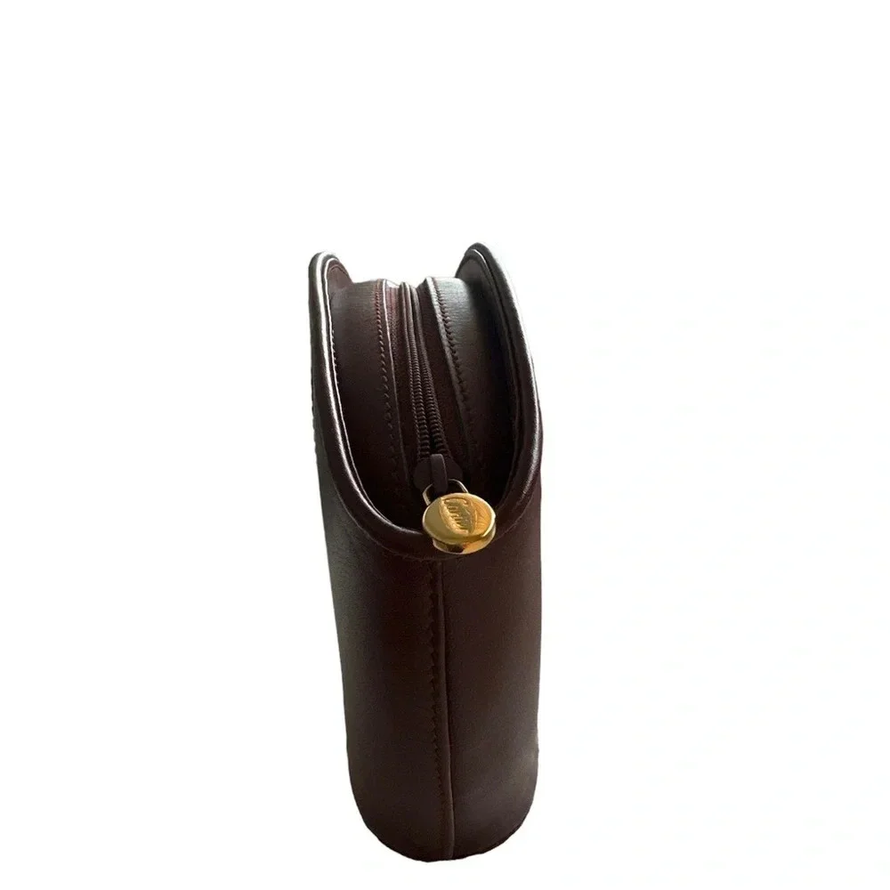 Les must de Cartier Burgundy Cosmetic Pouch Clutch Like New Condition